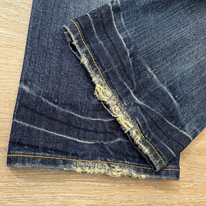 <span class=keywords><strong>Jeans</strong></span> Masculinos <span class=keywords><strong>Blue</strong></span> Dot Custom Heavyweight Selvedge de Cintura Alta, Ecológicos, com Rebites, Vintage, Lavados, Desgastados, Corte Reto, Estilo Streetwear - Product Image 6