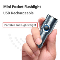 Mini linterna táctica LED linterna recargable T6 linterna de bolsillo súper brillante resistente al agua 2 modos para acampar senderismo
