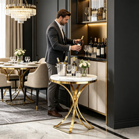 Table Basse Mobile de Luxe Moderne en Métal et Fer, Plateau en Pierre Frittée Durable, Idéale pour Salon, Canapé, Balcon – Meilleure Vente