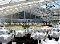 Tente d'événement extérieur, Tente de mariage, Tente chapiteau avec couverture en PVC transparente, Tente de réception de mariage en plein air