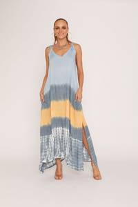Robe décontractée boutonnée à col en V pour femmes Lavable Taille naturelle Fabriquée en Inde - Product Image 2