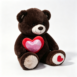 Oso de peluche marrón oscuro personalizado, oso de peluche con corazón, oso marrón con corazón de peluche, oso de peluche con corazón de amor - Product Image 4