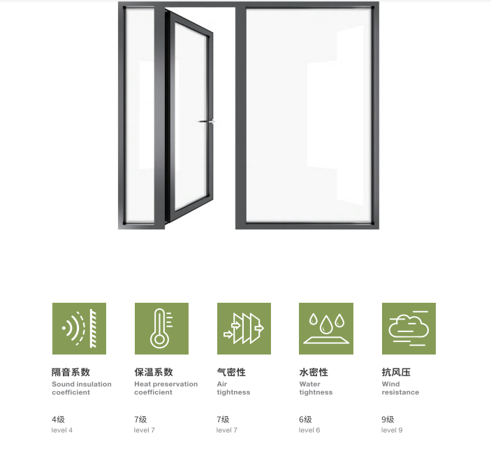 Air Tight Double Glass Aluminum Flush Door Outer Window Screen Integrated