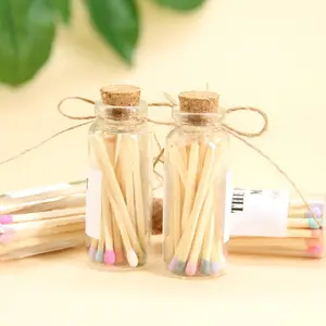 Colorful long type security support wooden matches in glass jar bottle potion fancy home gifts matches