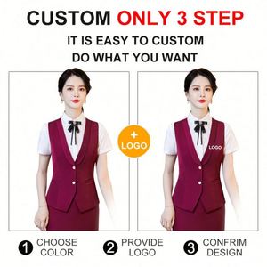 Chalecos de Traje Personalizados para Mujer, Chaleco Formal Ajustado para Oficina, Chaleco para Adultos - Product Image 3