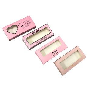 High quality baby pink luxury printing paper eyelash box for mink eyelash packaging