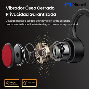 Auriculares Miccell de Conducción Ósea, Bluetooth 5.3, con Carga USB-C, Ideales para Deporte y Viajes. - Product Image 3