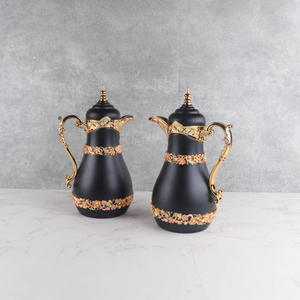 Nieuw Ontwerp Gouden Arabische Stijl Vacuüm Koffiekolf 1l + 1l Set Thermos Ketel Glas Binnenste Vacuümfles Arabische Koffiepot Thermos - Product Image 3