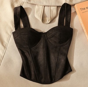 Femmes été Sexy solide col carré sans manches serré à la mode gilet Bustier Corset culture débardeurs sangle désossé sortir hauts - Product Image 1