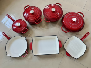 Ensemble de 7 ustensiles de cuisine en <span class=keywords><strong>fonte</strong></span> de qualité supérieure, antiadhésif, avec faitout et poêle multifonctionnels, pour toutes surfaces de cuisson, design moderne - Product Image 1