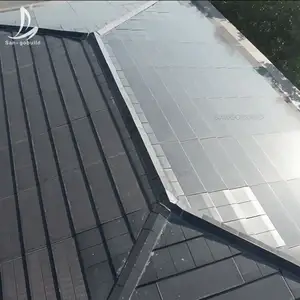 2023绿色能源太阳能温室清洁玻璃太阳能屋顶板220伏透明太阳能电池工厂价格BIPV太阳能瓷砖