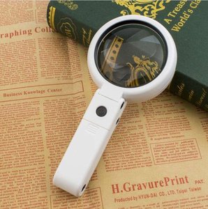 USB <b>Rechargeable</b> <b>LED</b> <b>Light</b> Foldable Stand Handheld Magnifying Glass with 8 <b>LED</b> - Product Image 5