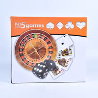 Ensemble de jeux de casino 5-en-1 de haute qualité avec ensemble de roulette manuelle à plateau tournant de 10 pouces pour Mahjong et table de jeu