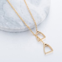 Collier fer à cheval en acier inoxydable plaqué or bon marché Colliers équestre en forme de patte de cheval Lariat Y Bijoux