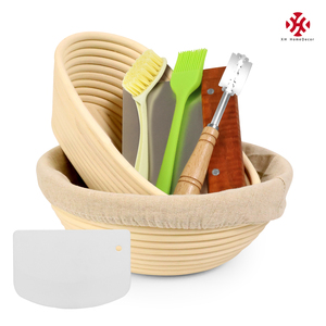 Bánh Mì Chống giỏ Bộ 2, 9 inch tròn & 10 giỏ bột chua hình bầu dục vớ<span class=keywords><strong>i</strong></span> bàn chả<span class=keywords><strong>i</strong></span> cạp què để làm lên men nướng - Product Image 3