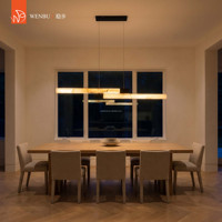Lustre linéaire en albâtre espagnol, laiton noir, pour salle à manger de villa, hôtel, salon