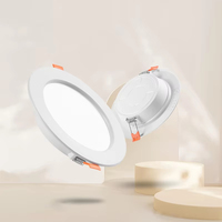 Lampu sorot LED pintar 12W, cahaya plafon tersembunyi bulat Ultra tipis-semua plastik harga pabrik untuk bengkel kantor rumah