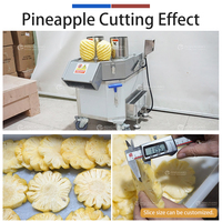 Máquina Cortadora de Piña Comercial de 300-500 kg/h, Máquina Rebanadora de Piña con Doble Puerto de Alimentación