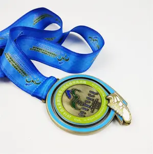 Медаль с медным покрытием, золотая, под заказ, 3D двойной логотип, медаль, Футбольная, Спортивная награда