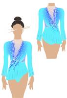 Blue Girls Lyric Performance Dance Wear pour les enfants Commande d'échantillon de 7 jours disponible Costume de ballet scintillant en strass