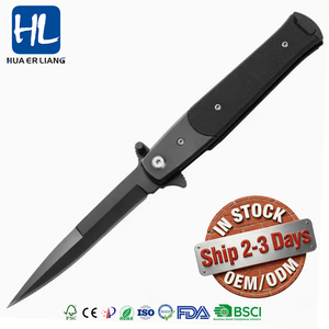 Cuchillo de bolsillo plegable de acero inoxidable HL, hoja de un solo filo, tipo espada, táctico, para supervivencia al aire libre y camping, con mango G10, DIY OEM - Product Image 1