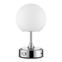 Lámpara de Mesa LED Moderna con Pantalla de Ópalo Metálico Cromado, 3 Colores, Atenuación Táctil, Inalámbrica, Recargable, para Mesita de Noche
