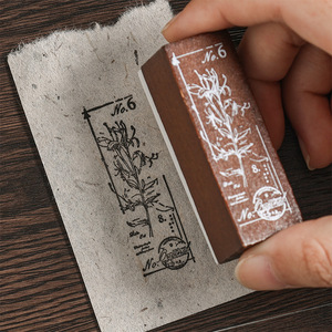 Tampon décoratif en bois avec la beauté plantes en caoutchouc fleurs Idéal pour les revues de scrapbooking exclusivité transfrontalière - Product Image 4
