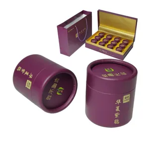 Cilindro en forma de Ronud Papel de cartón personalizado Embalaje de caja de té de regalo de lujo