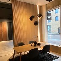 Panneau Acoustique en Bois Lamellé Facile à Installer, Placage Mural Décoratif en Bois Naturel pour l'Intérieur avec Absorption Sonore