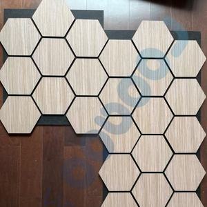 Panneaux acoustiques en bois hexagonaux, décoration murale en bois acoustique, panneaux acoustiques en bois à lattes, panneaux acoustiques Akupanel - Product Image 4
