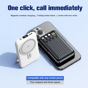 <span class=keywords><strong>Cargador</strong></span> Inalámbrico Portátil de 15W con 4 Cables Integrados y Soporte, Batería Externa Multifuncional de 10000mAh con Carga Rápida PD de 22.5W - Product Image 5
