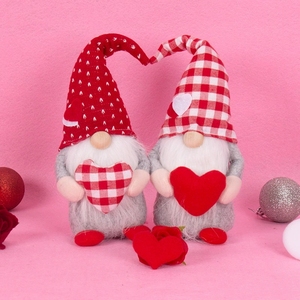 Regalos de Decoración para el Día de San Valentín, Muñecos de Pareja sin Rostro con Forma de Corazón de Rudolph, Adornos para Ventanas - Product Image 2