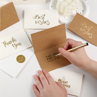Carte de vœux de Noël simple et minimaliste en papier kraft avec dorure à chaud, carte d'anniversaire, carte de remerciement pour les fêtes, cadeau CN