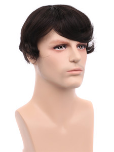 Venta al por mayor, 100% pelucas de cabello Natural súper ThinHuman hechas a mano, tupé con ondas de encaje suizo completo para hombres, prótesis de sistemas de tupé - Product Image 4