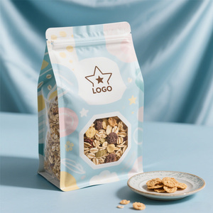 Op maat gemaakte bedrukte plastic verpakkingszak met eigen logo voor voedselverpakkingen, staande pouch met ritssluiting, hersluitbare zakken - Product Image 3