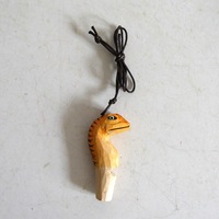 Sifflets en bois massif gravés à la main, motif cube, animaux sculptés, ornements suspendus, jouets artisanaux écologiques pour enfants