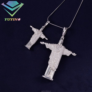 Hip Hop Jesus Anhänger Weiß<span class=keywords><strong>gold</strong></span> S925 Silber Iced Out VVS Diamond Pass Diamant <span class=keywords><strong>Tester</strong></span> Moissan ite Anhänger für Herren Schmuck - Product Image 5