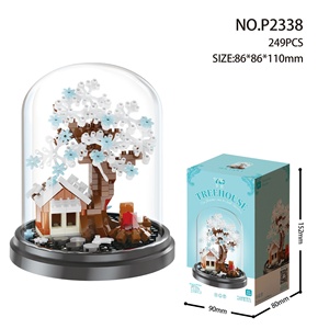 Nouvelle série Quatre Saisons, maison d'arbre en fleurs de cerisier vert ombragé, jouet éducatif pour enfants, blocs de construction en plastique <span class=keywords><strong>ABS</strong></span> pour filles - Product Image 3