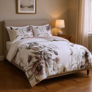Floral Cotton Printed Duvet Cover Set 3 Piece Queen Twin Size Home Bedding Cool <b>Comfortable</b> Bedroom Decor - Product Image 2