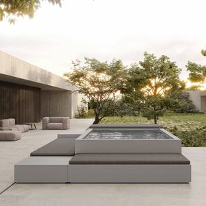 Hồ bơi Spa trên mặt đất với ghế sofa sân sau nhỏ của gia đình nước nóng hình chữ nhật trên mái nhà sợi thủy tinh bơi - Product Image 5