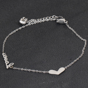 Bracelet en or rose avec lettre d'amour en forme de cœur, bijoux pour femmes, cadeau pour la Saint-Valentin - Product Image 3