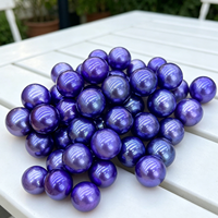 Perles d'eau douce naturelles non percées bleu-violet haute brillance 7-8 mm Muses Jewels, perles colorées pour la fabrication de bijoux faits à la main, vente en gros