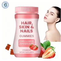 Complément alimentaire beauté végétalien en gommes pour cheveux, peau et ongles, marque privée OEM, vitamines biotine et collagène