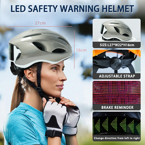 Safe Riding Helmet with Turn Signal <b>LED</b> <b>Light</b> Motorcycle Eyes Helmet Brake Flashing Warning Sign <b>LED</b> Waterproof Scooter Helmet - Product Image 4