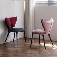 Chaise de vanité moderne avec mousse haute résilience et structure en acier pour salon, dossier ergonomique incurvé, pieds antidérapants, facile à assembler