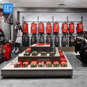 Bán lẻ Hiển thị lịch thi đấu quần áo giá Thanh Niên phụ nữ phần mũ hiển thị mô-đun tường kệ thể thao đội hàng hóa trang phục giới thiệu - Product Image 4