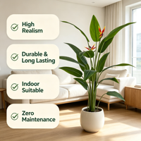 Plante artificielle de paradis artificiel de 120 cm, simulation de bonsaï, plante verte artificielle, arbre artificiel pour la décoration de la maison et du jardin