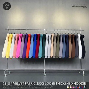 High Quality <b>Men's</b> Oversized Casual Tracksuits 350GSM Heavyweight Cotton Polyester Fleece Custom Logo Unisex <b>Hoodies</b> Sets - Product Image 5