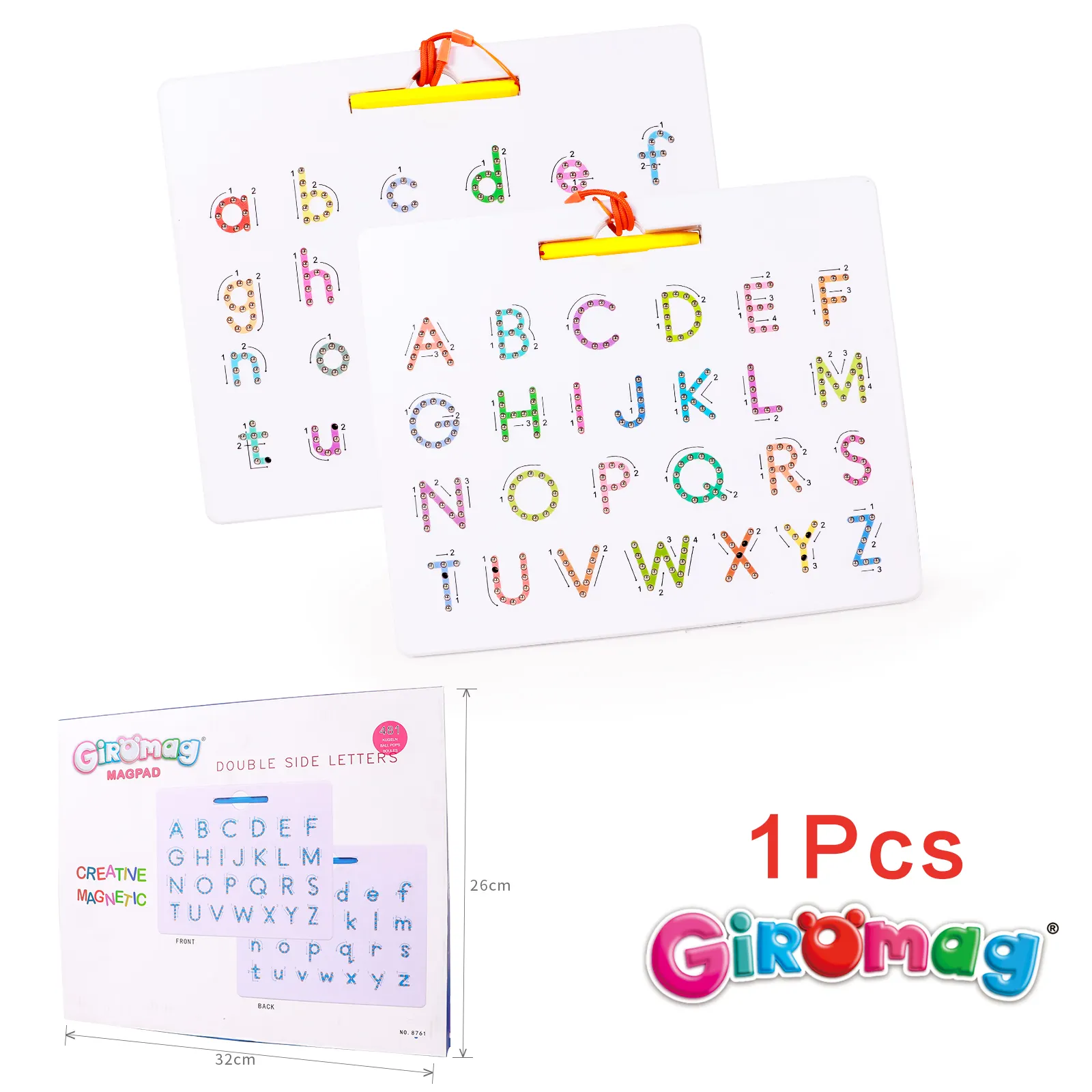 Newest preschool toy educational ABC read write learn drawing board double side magnetic alphabet letter tracing board for kids