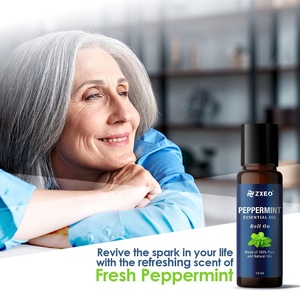 Olio Essenziale di Menta Piperita Roll-on - Olio Essenziale di Menta Piperita con Applicatore a Sfera per Mal di Testa ed <span class=keywords><strong>Emicrania</strong></span> - Miscela <span class=keywords><strong>da</strong></span> 10ml con Olio di Menta - Product Image 2